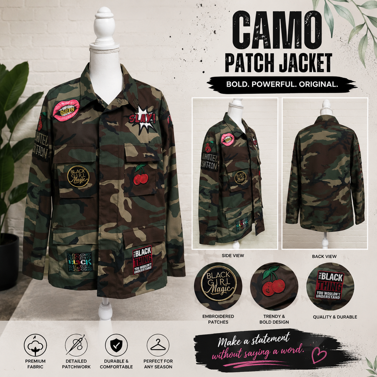 CAMOUFLAGE JACKETS W/ PATCHES