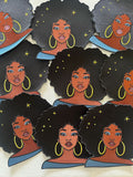 Beautiful Blue Afro Iron-On Patch – 10 Inch